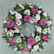 Pink Rose Open Round Wreath