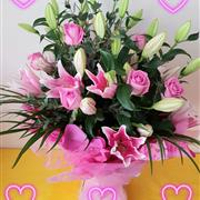 Pink Lily and Rose 